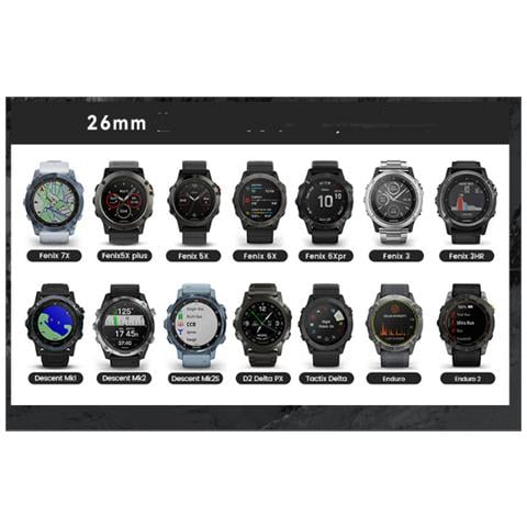 Cinturino Elastico In Nylon Per Garmin Descent Mk3i Black 26mm - Foto 4