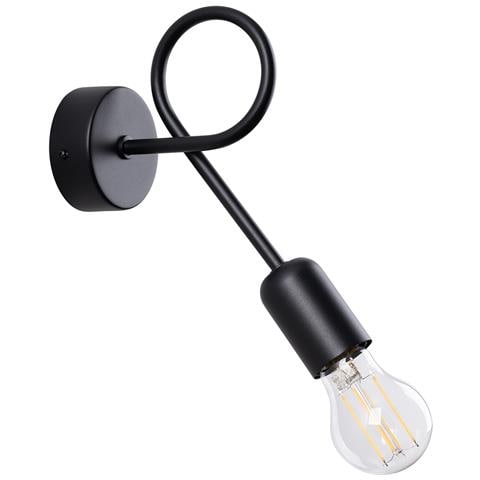 Lampada Da Parete Loop Nero Sl. 1433 - Industriale Lampade Da Parete Nero 20x25x8 Cm - Foto 1