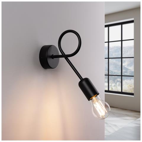 Lampada Da Parete Loop Nero Sl. 1433 - Industriale Lampade Da Parete Nero 20x25x8 Cm - Foto 8