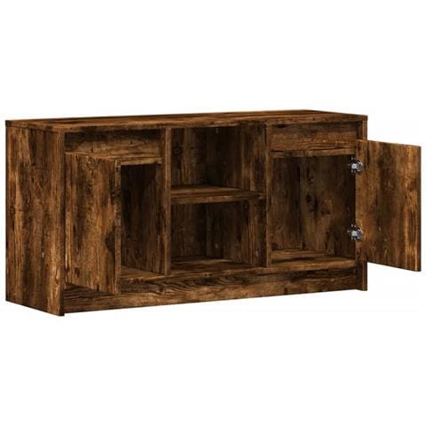 Mobile Porta TV con LED Rovere Fumo 100x34x50 cm in Truciolato - Foto 10