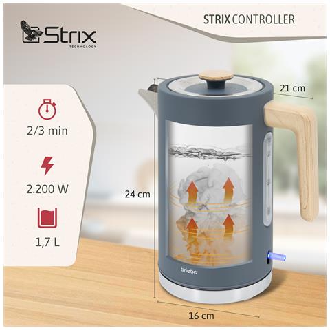 Briebe Skt1167gry Nordic Tostapane A Fessura Larga A 2 Fette+ Bollitore Elettrico 1,7l Senza Bpa 2200w Grigio - Foto 2