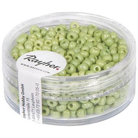 17 Grammi - Perline In Vetro Rotonde Opache Lustrate Foro Ø2,6mm - Colore Verde Chiaro - Foto 1