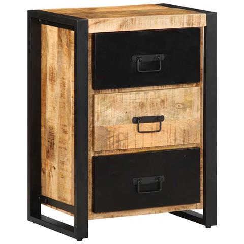 Cassettiera 50x35x70 Cm In Legno Massello Di Mango Grezzo - Foto 3