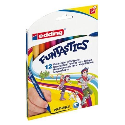 Funtastics Fissa Nero, Blu, Marrone, Ciano, Verde, Azzurro, Lillà, Arancione, Rosa, Porpora, Giallo 12pezzo (i) Evidenziatore - Foto 1