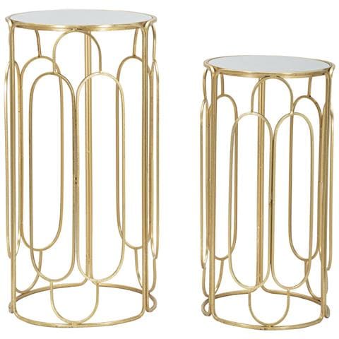 Tavolino Mf555 - Oro - Metallo - 36,5x36,5x70 Cm - Foto 1