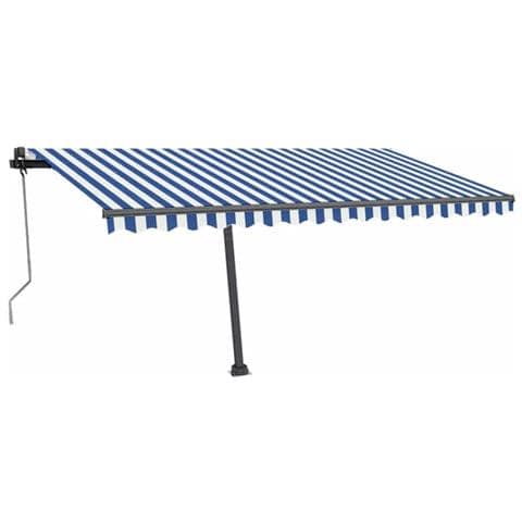 Tenda Automatica Con Sensore Vento E Led 450x350 Cm Blu Bianca - Foto 1