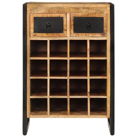 Portabottiglie Per 16 Bottiglie In Legno Massello Di Mango - Foto 1