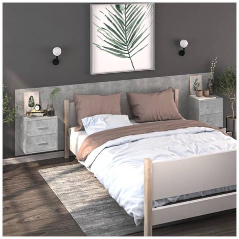 Lusso Casadino -  Comodini A Muro 2 Pz Grigio Cemento - Foto 8