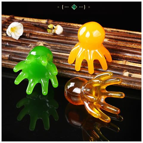 Massaggiatore Per Cuoio Capelluto A Forma Di Polpo - Pettine Da Massaggio Grande Per Agopuntura Green - Foto 2