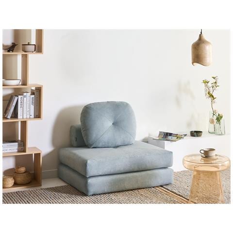 Divano Letto Singolo Olden Ciniglia Azzurro - Foto 1