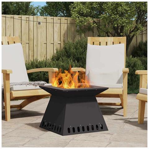 Braciere Nero 48x48x40 cm Acciaio - Foto 2