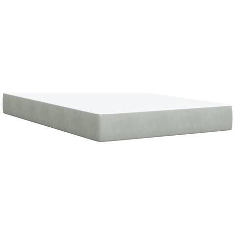 Giroletto a Molle con Materasso Grigio Chiaro 120x200cm Velluto - Foto 9