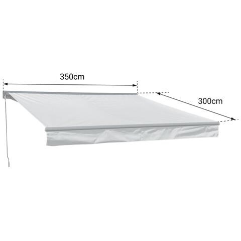 Tenda Saule 3,5 × 3 M Con Semicupola - Tessuto A Righe Bianco /grigio E Struttura Bianca - Foto 2