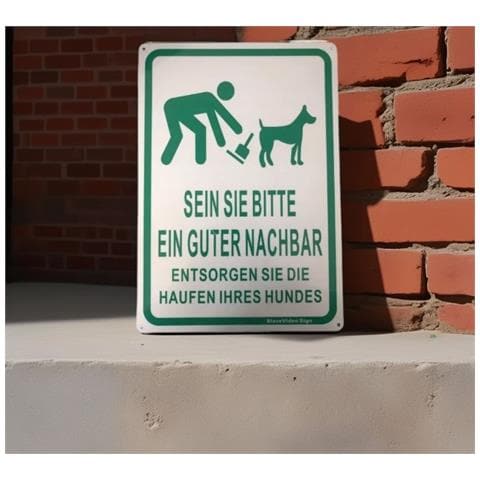 Cartello Di Avvertimento 25x35 Cm In Tedesco 2 Pezzi Alluminio - Foto 2