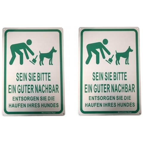 Cartello Di Avvertimento 25x35 Cm In Tedesco 2 Pezzi Alluminio - Foto 4