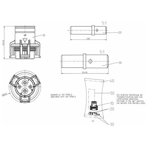 Kit Spina 4 Poli Per Presa Isobus 12v In Plastica - Foto 2