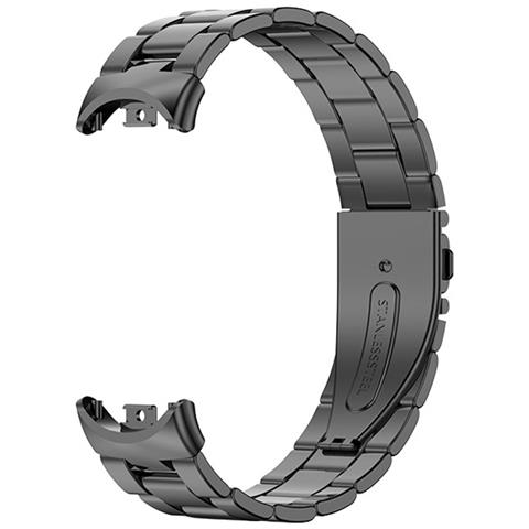 Cinturino In Metallo Compatibile Con Xiaomi Mi Band 8/9/10 - Bracciale A Tre Maglie In Acciaio Inossidabile Stile Ufficiale Black - Foto 1