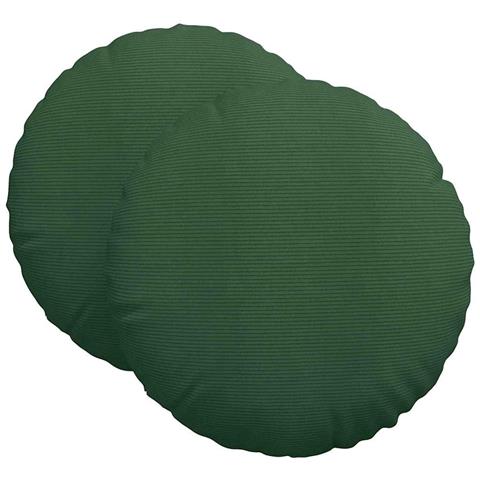 Cuscini per Seduta 2 pcs Verde Scuro Ø 80 cm Tessuto in Cords - Foto 1