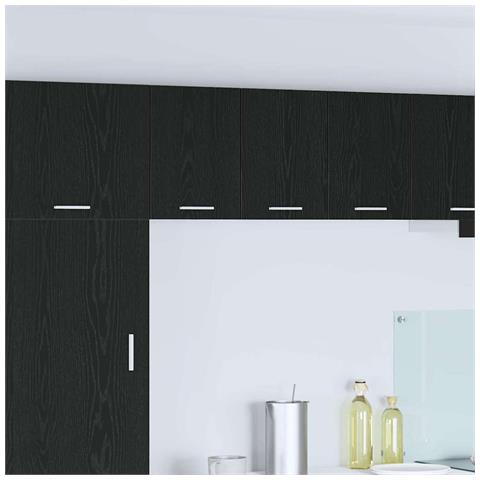 Armadio pensile Riga 2 pcs Rovere Nero e Bianco 30 x 31 x 40 cm - Foto 2