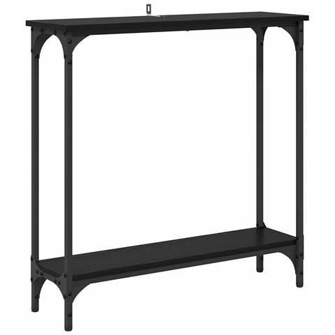 Tavolo consolle Rovere Nero 75 x 22,5 x 75 cm Legno multistrato - Foto 1