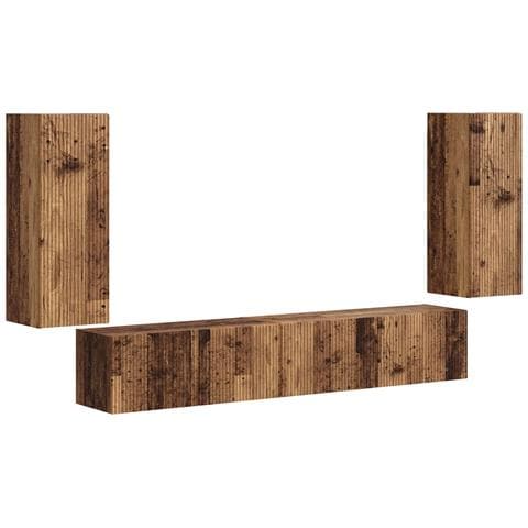 Set mobile TV 4 pcs Legno vecchio Legno multistrato - Foto 1