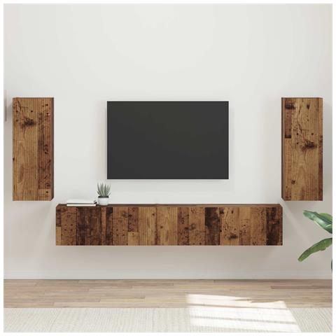 Set mobile TV 4 pcs Legno vecchio Legno multistrato - Foto 2