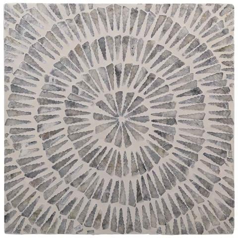 Sgabello In Legno Rifinito In Capiz Grigio 35x35x45h Cm - Foto 7