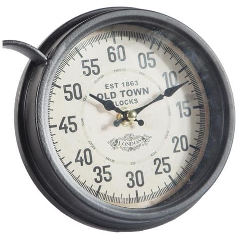 Orologio Da Tavolo Doppio Nero 34x21x15 - Foto 2