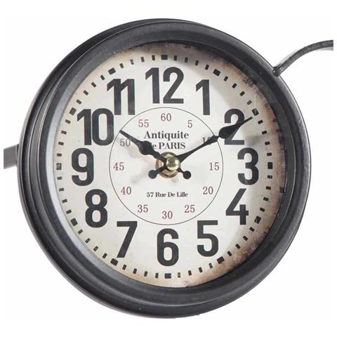 Orologio Da Tavolo Doppio Nero 34x21x15 - Foto 3