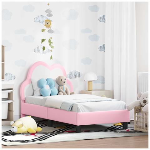 Struttura letto per bambini con testata Rosa 70 x 140 cm PU - Foto 2