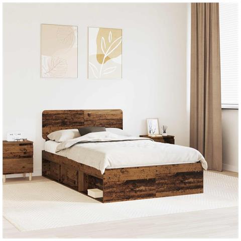 Struttura del letto Legno vecchio 120 x 190 cm Pino massello - Foto 2