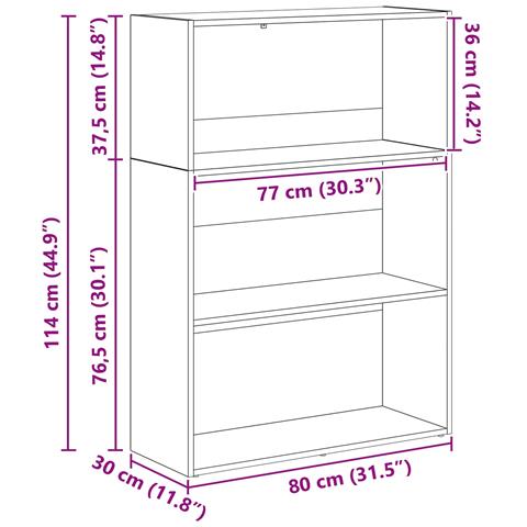 Libreria Rovere Nero 60 x 30 x 76.5 cm Legno multistrato - Foto 9