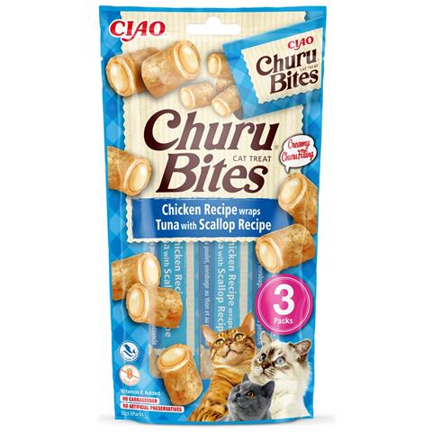 Churu Bites Pollo Con Tonno E Capesante - Bocconcino Per Gatti - 3x10 G - Foto 1