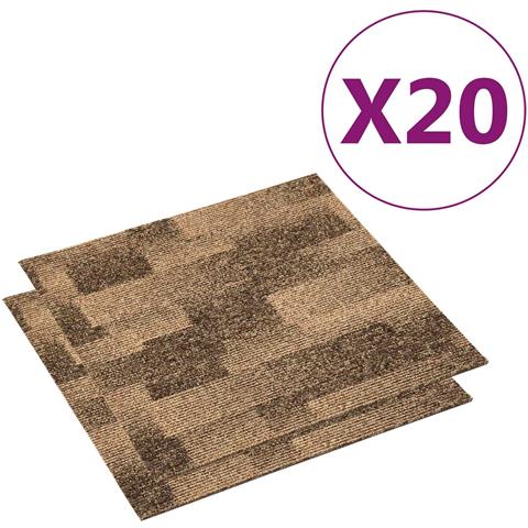 Moquette per pavimenti 20 pcs Marrone 50 x 50 cm PP - Foto 2