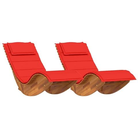 Lettino da sole 2 pcs Marrone Legno di Acacia Massello - Foto 1