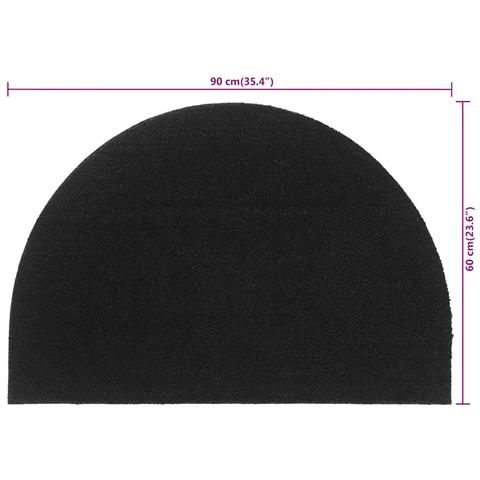 Zerbino Nero Mezzo Rotondo 60x90 cm Fibra di Cocco - Foto 6