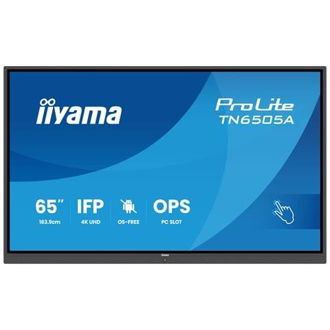 TN6505A-B1AG visualizzatore di messaggi Pannello piatto interattivo 163,8 cm (64.5") 500 cd /m² 4K Ultra HD Nero Touch screen - Foto 1