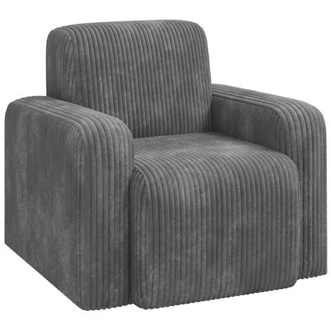 Poltrona Grigio Chiaro corduroy - Foto 1