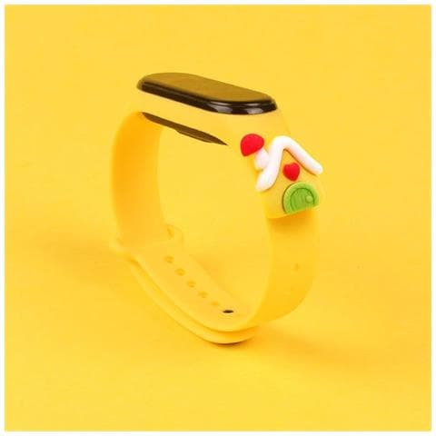 Bracciale Natalizio Per Xiaomi Mi Band 4 / Mi Band 3 Bracciale In Silicone Natalizio Con Cinturino Di Colore Giallo (casa) - Foto 1