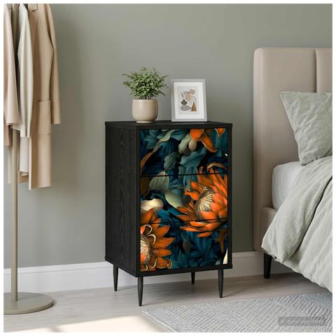 Armadio da Notte LOCHEM Rovere Nero 36 x 33 x 61 cm - Foto 2