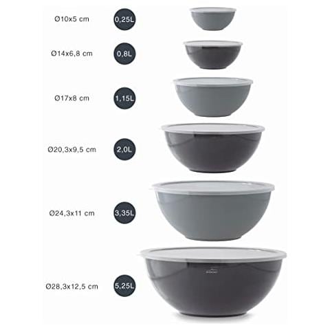 60055 - Set di 6 ciotole MULTI, Ciotole, Insalatiere, Contenitori per alimenti - Foto 3
