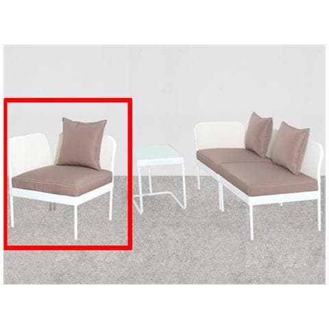 Modulo Angolare per SALOTTO MODULARE Mod. PERLA in acciaio bianco 73X73X75H - Foto 1