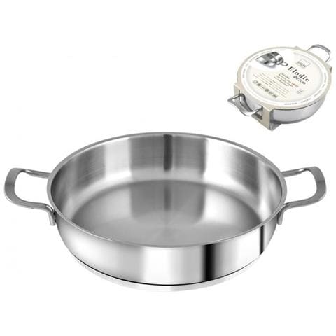 Tegame Inox Elodie Fondo Induzione 2 Manici cm 22 Lt 1.5 - Foto 2