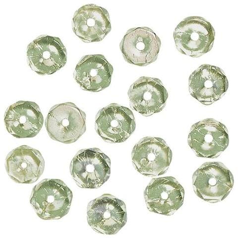 100 Pezzi - Perla In Vetro Sfaccettata 4mm - Colore Verde Chiaro Iridescente - Foto 1