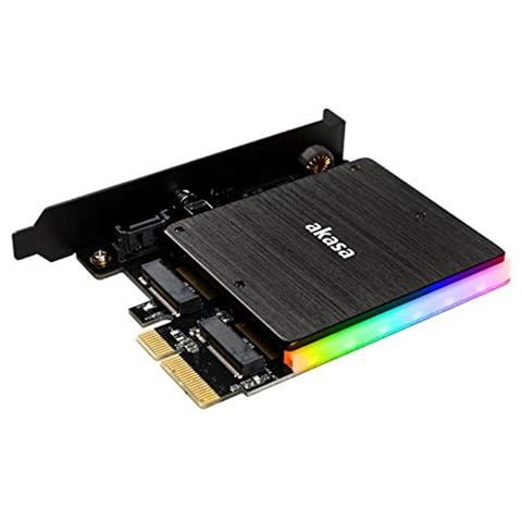 AK-PCCM2P-03 Scheda Adattatore per SSD M. 2 PCIe / SATA con RGB LED e Dissipatore di Calore - Foto 2