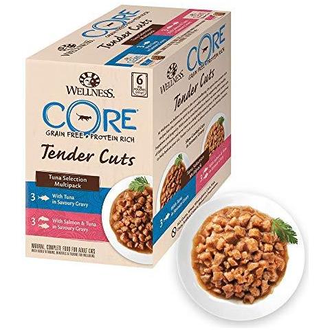 Wellness Nucleo Tender Cuts Wet Cat Food Naturale Grano-libero Completo - Tonno 6 X 85 G Sacchetti - Foto 1