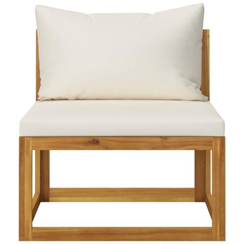 Set Divani Da Giardino 6 Pz Con Cuscini Crema In Legno Acacia - Foto 10