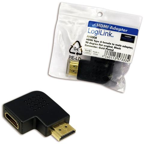 AH0008, HDMI, HDMI, Maschio / femmina, Nero, Oro, RoHS - Foto 1