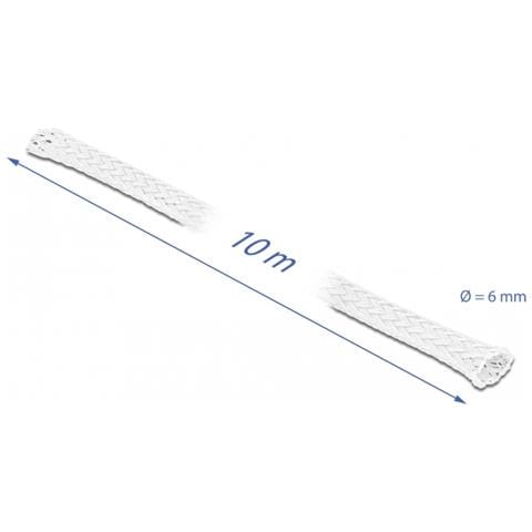 Manicotto intrecciato estensibile da 10 m x 6 mm bianco - Foto 2