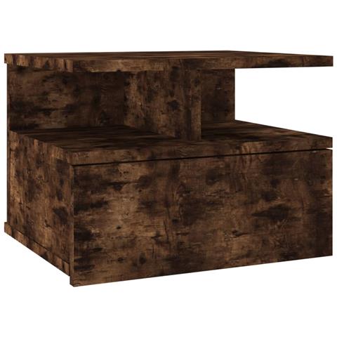 Comodino Pensile Rovere Fumo 40x31x27 Cm In Legno Multistrato - Foto 1
